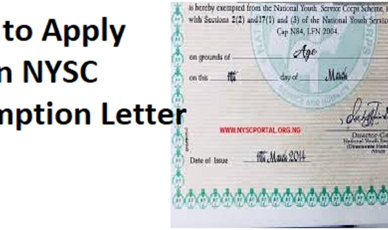 How to Apply for an NYSC Exemption Letter in 9 Easy Steps - switext